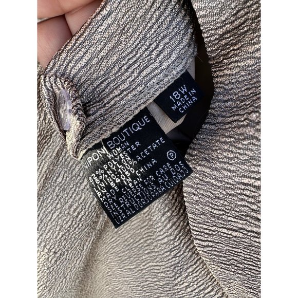 90s Gold Albert Nippon Boutique Skirt Suit Plisse Metallic Open Front Pleat Lape - Picture 11 of 16